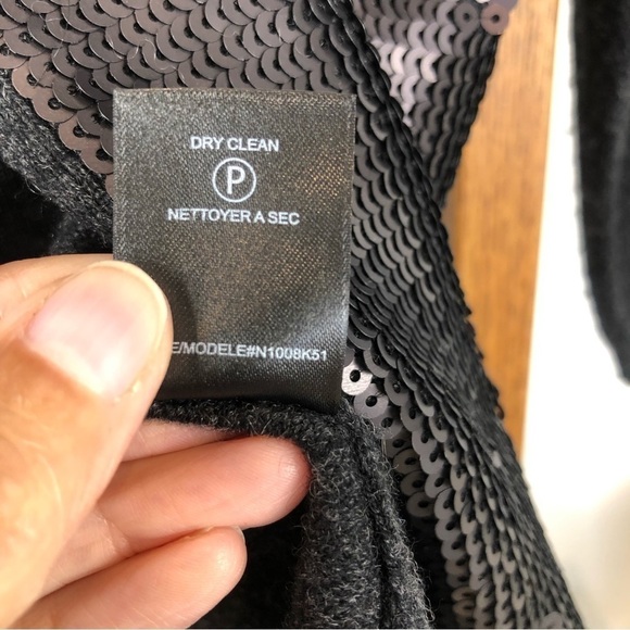 ANTHROPOLOGY Robbi&Nikki black/gray cashmere/wool sequins cardigan S - Picture 11 of 12